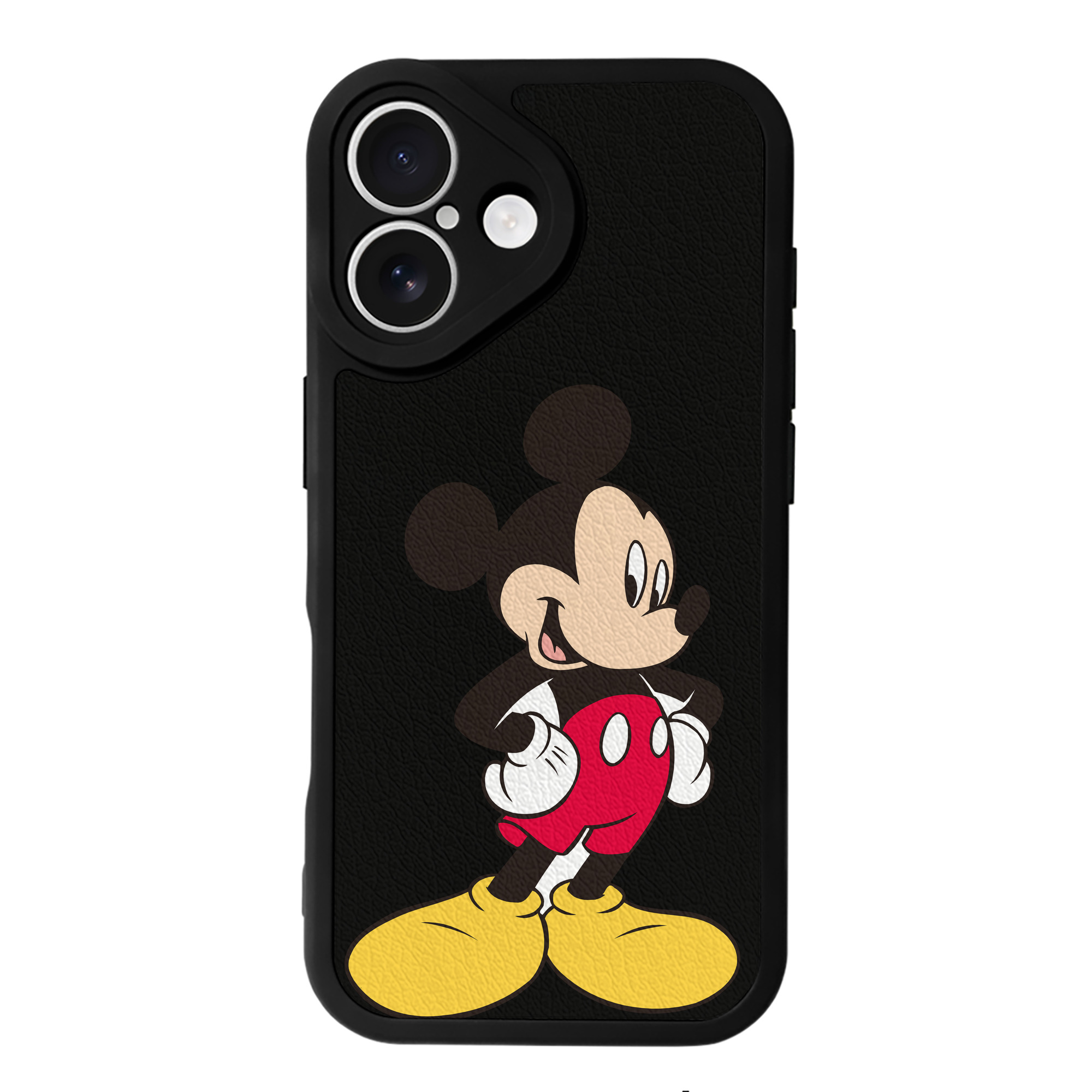 （画像用） ミッキーマウス Mickey Mouse 【iPhone 16シリーズ対応】シリコンスマホケース（レザー調） 材質：シリコン
